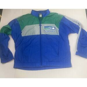 Vintage Apex One Seahawks Windbreaker Jacket Men Large Blue Seattle Football NFL